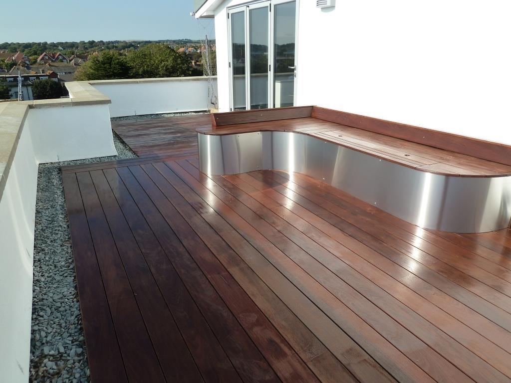 Ipe hardwood decking roof terrace, Arbworx, Sussex Arbworx